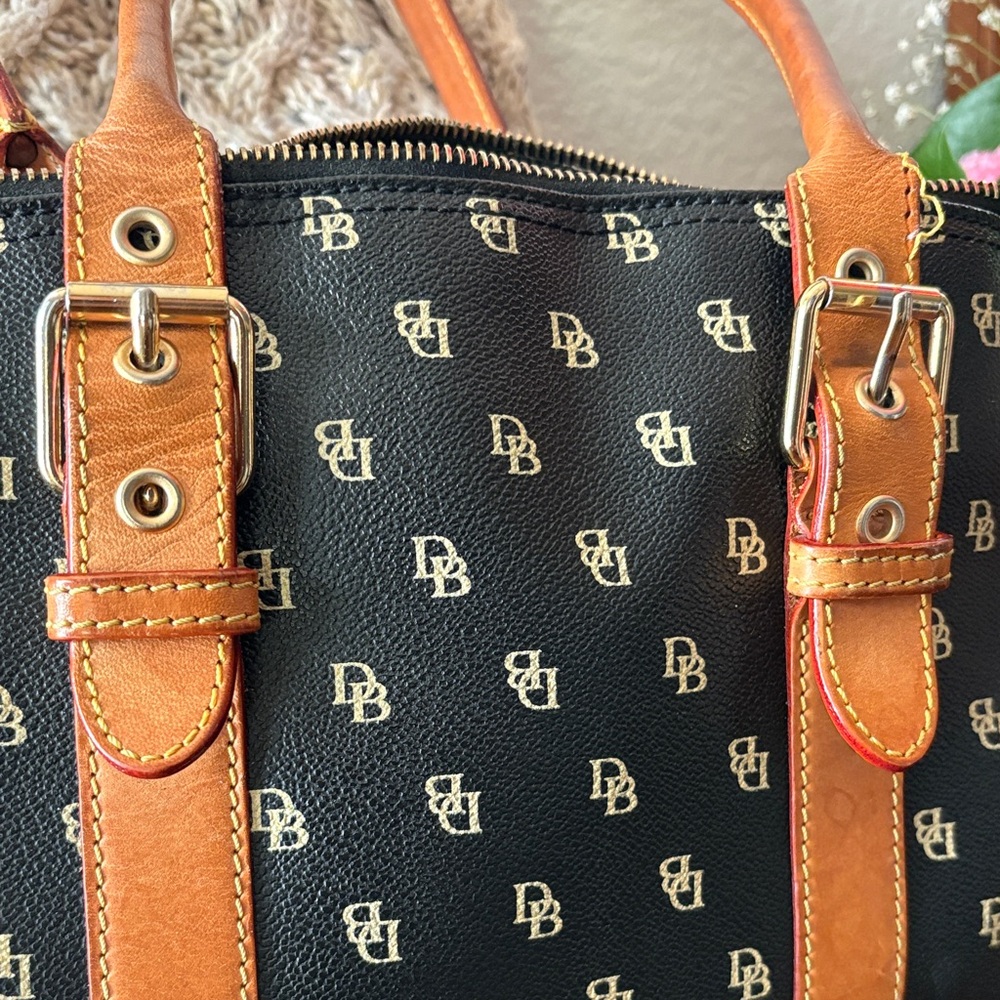 Dooney & Bourke Black and Tan Satchel - Picture 2 of 16